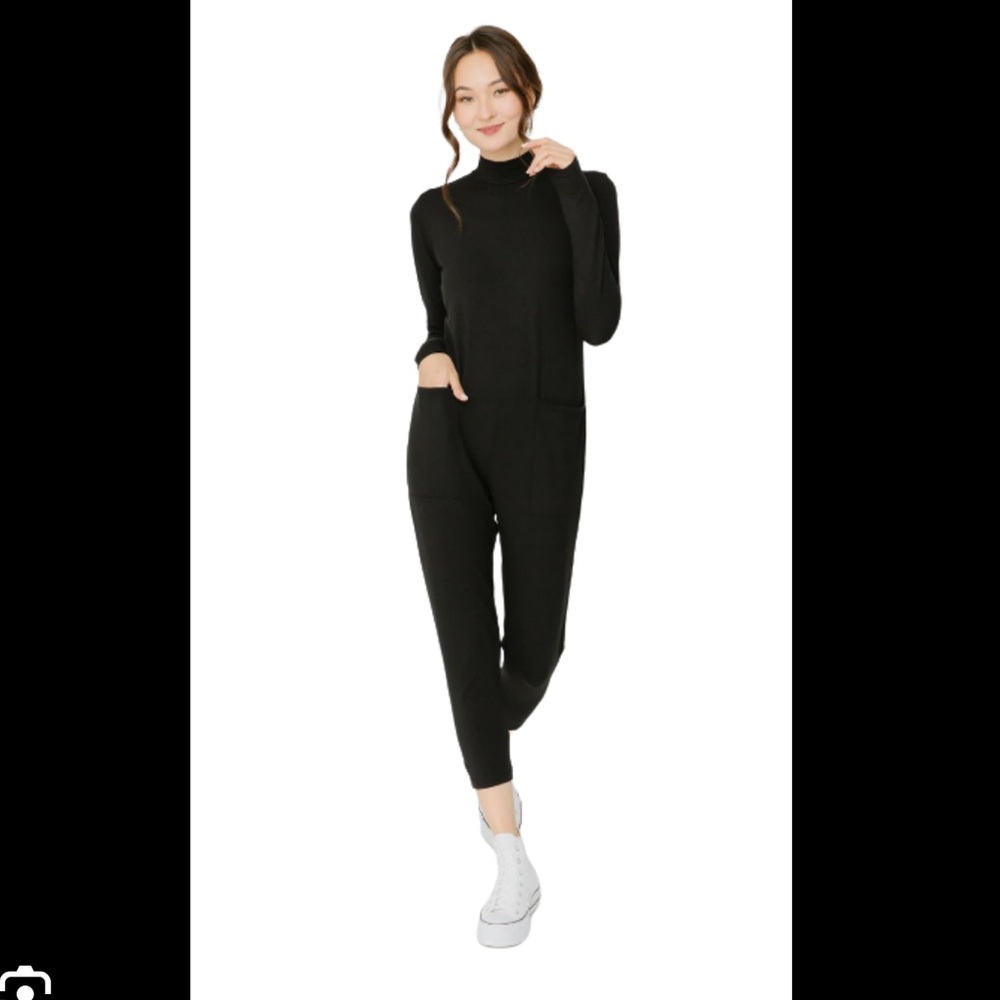 Smash & Tess full length jumpsuit long sleeve black Large